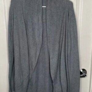 Barefoot Dreams CozyChic Lite Open Front Circle Cardigan in Blue/Gray L/XL